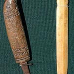 Чуруэн – ножичек для вырезания орнамента из рыбьей кожи. Костяной нож для снятия кожи с рыбы. Начало XX века